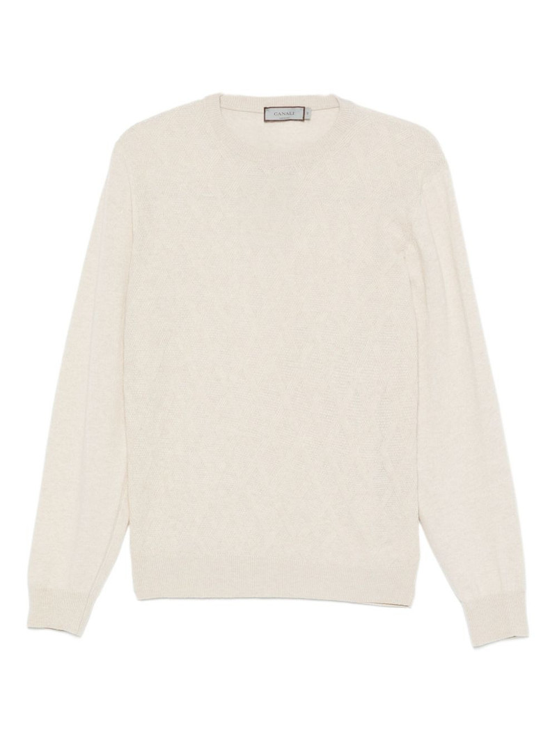 textured crew-neck sweater 1