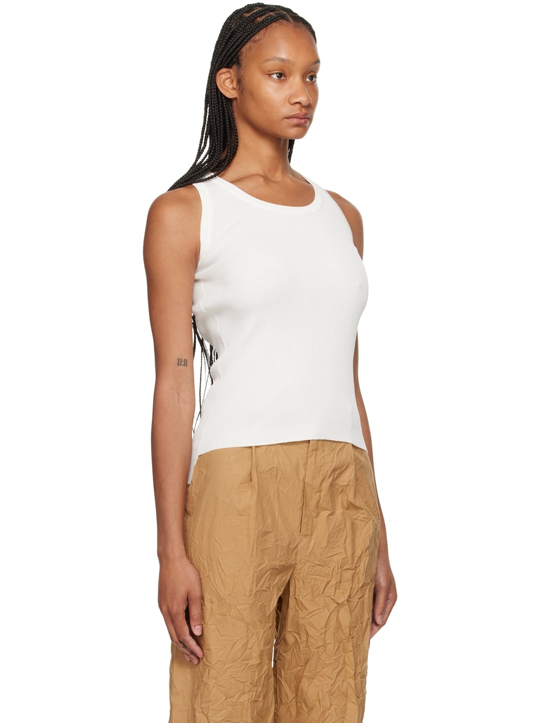 White High Gauge Tank Top - 2