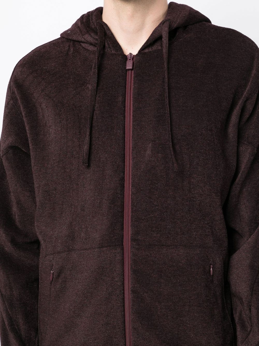 zip-up drawstring hoodie - 5