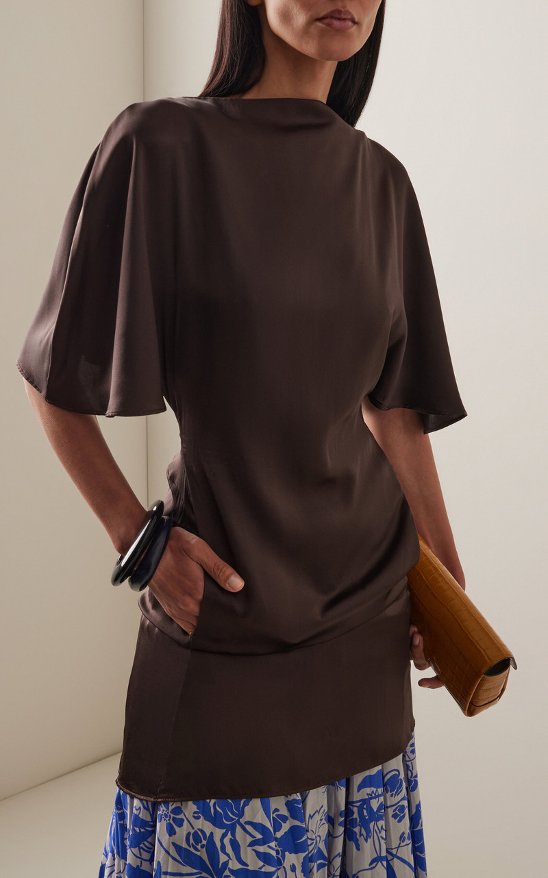 S.S.DALEY Matilda Silk Mini Dress brown outlook