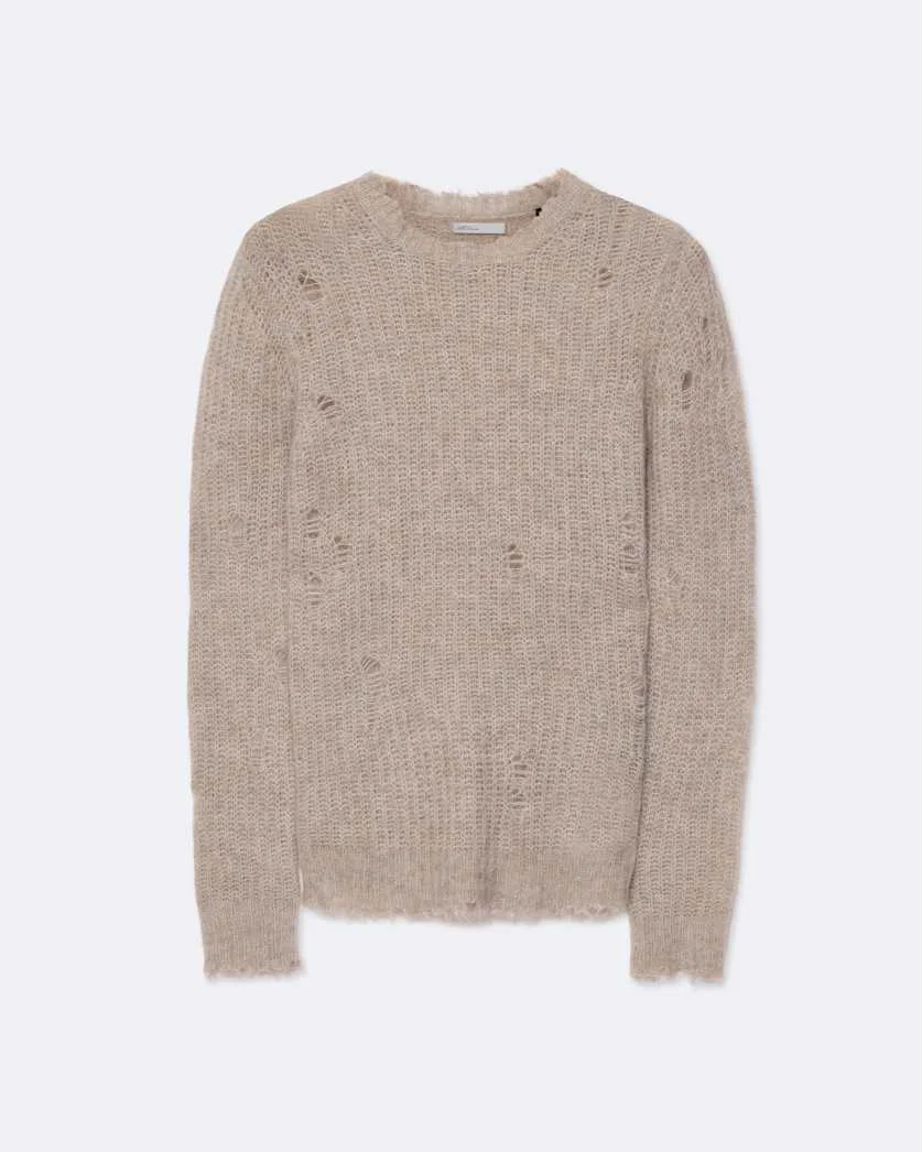 PARX DISTRESSED ALPACA-BLEND SWEATER - 1