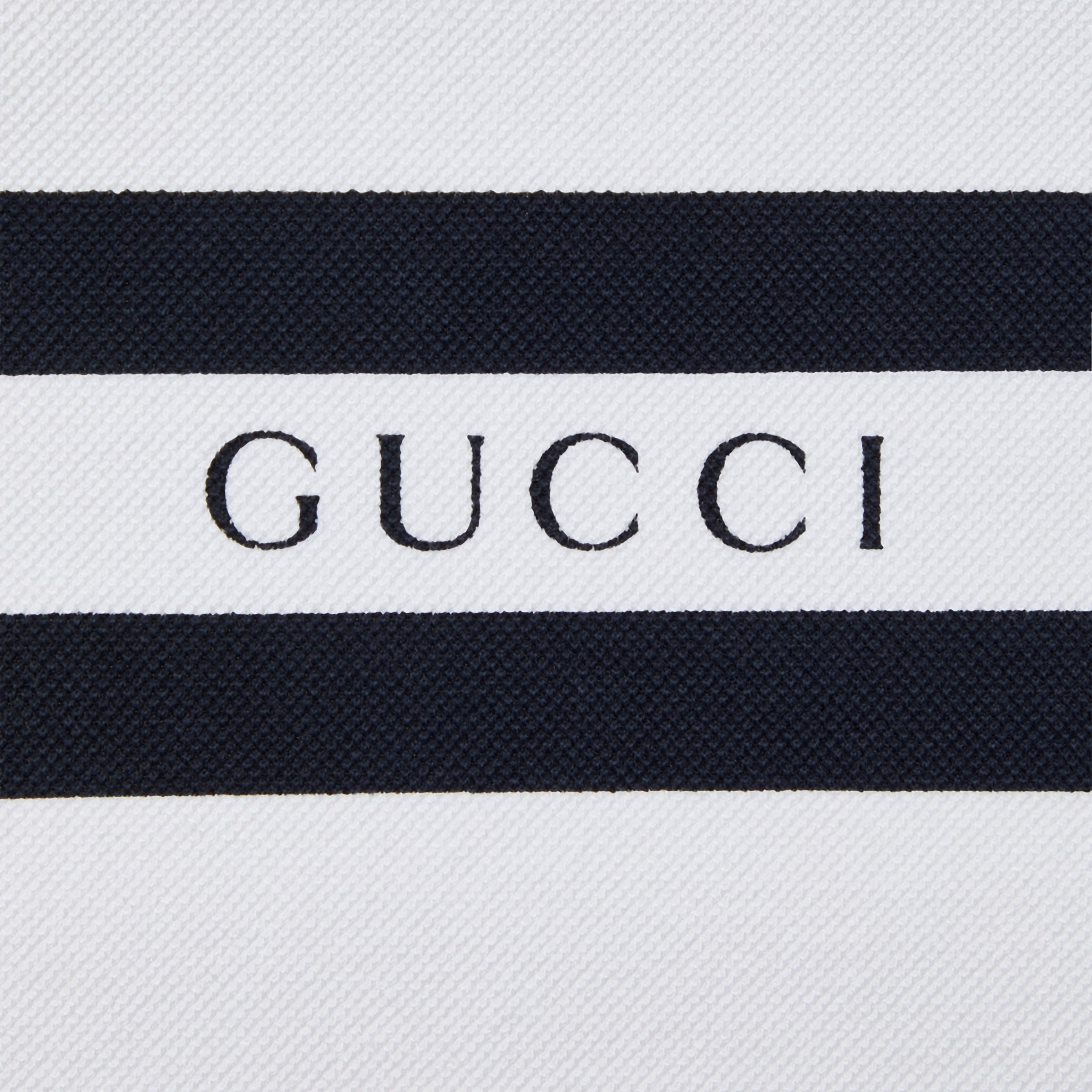 Cotton polo shirt with Gucci print - 7