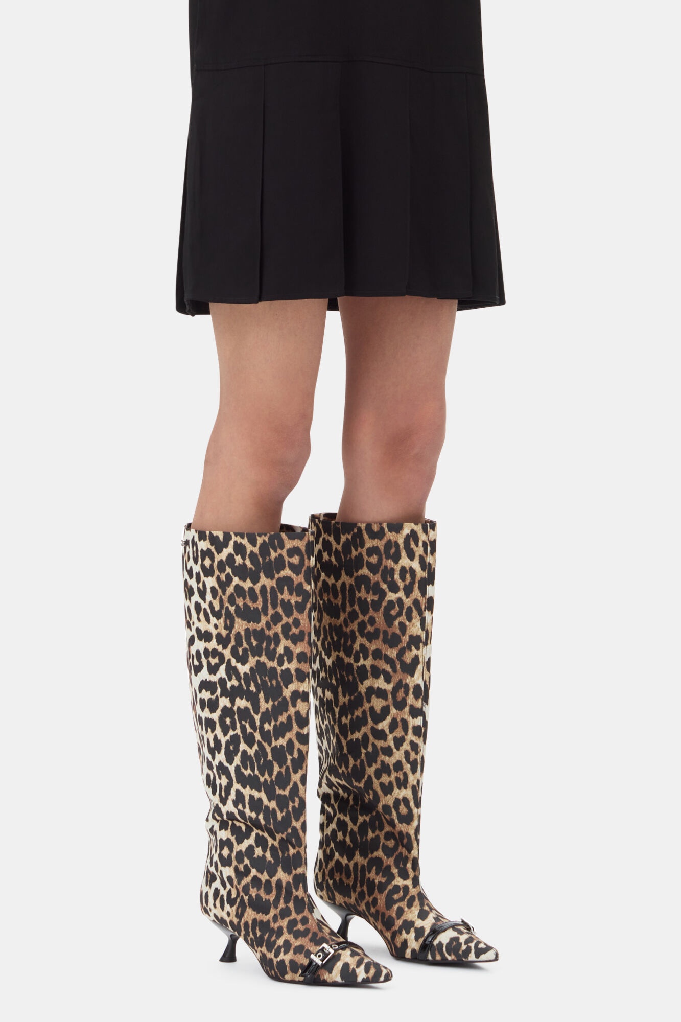 LEOPARD EYELETS SLOUCHY HIGH SHAFT BOOTS - 4