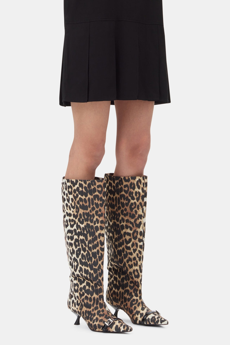 LEOPARD EYELETS SLOUCHY HIGH SHAFT BOOTS 4