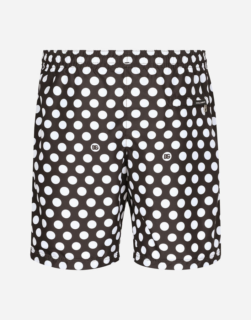 Dolce & Gabbana Mid-rise swim trunks with polka-dot print outlook