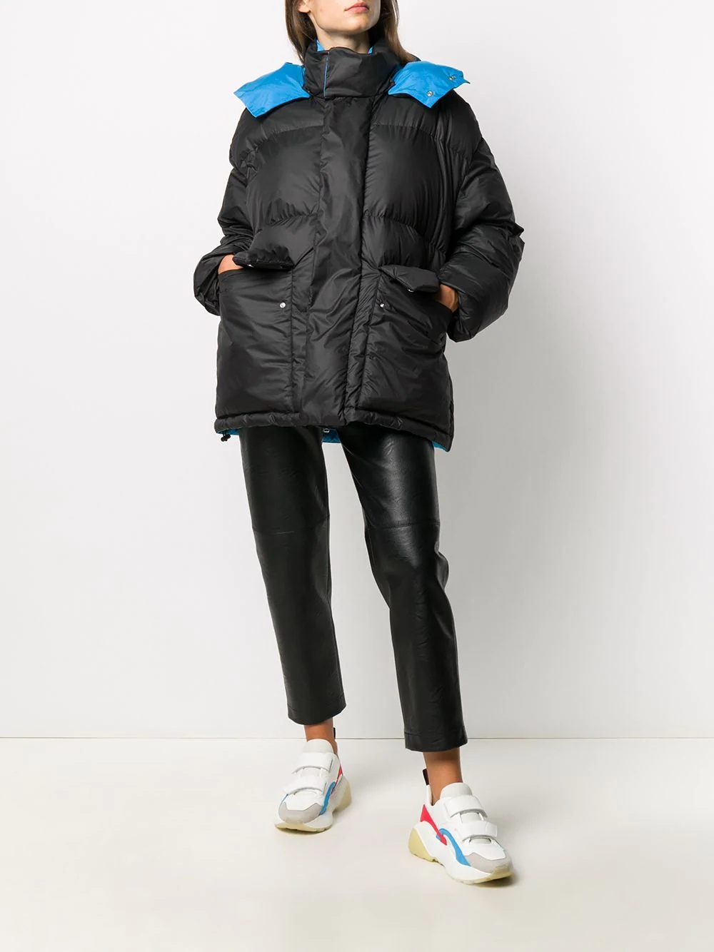 logo-print oversize puffer jacket - 3