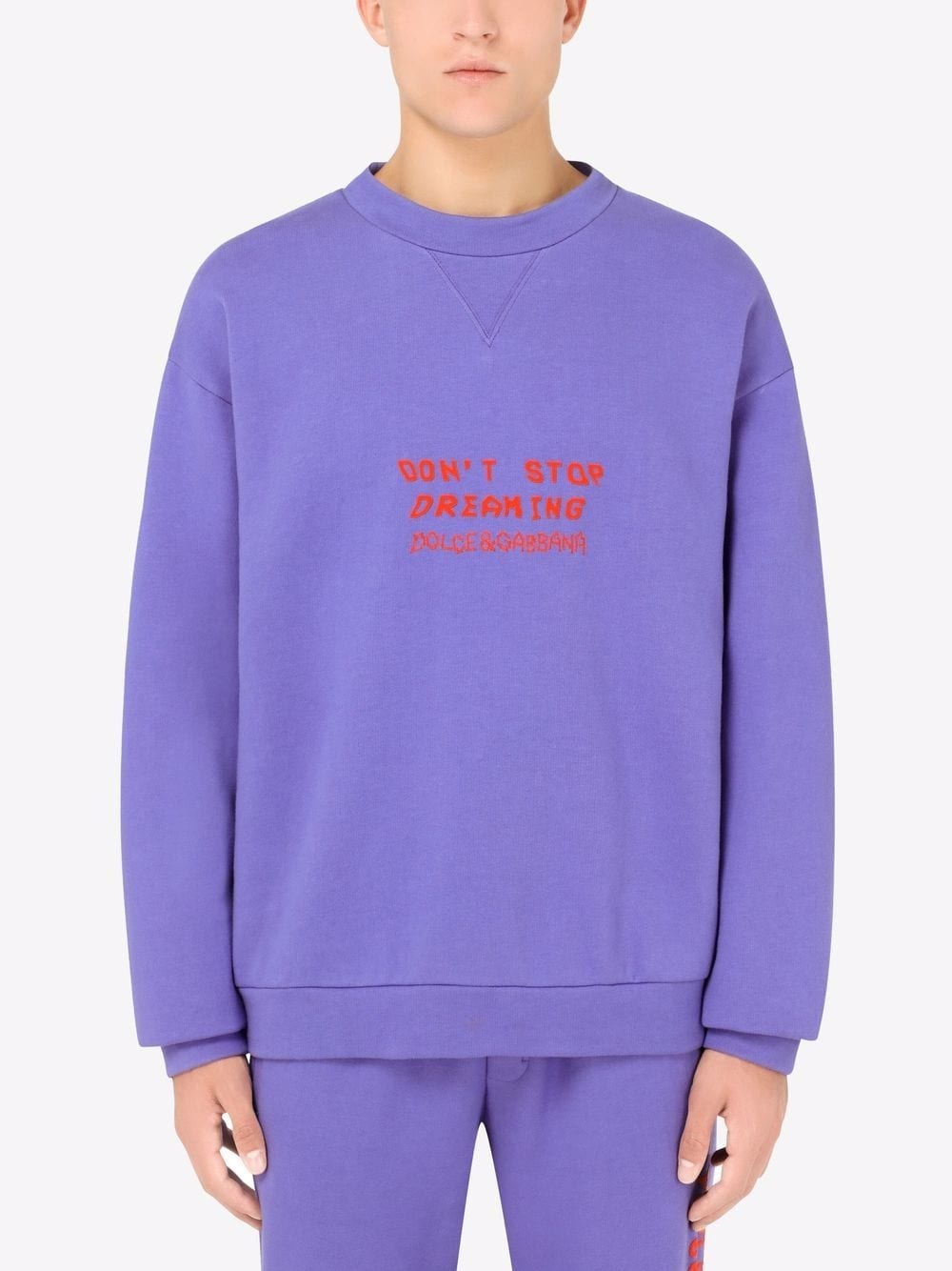 embossed cotton-blend sweatshirt - 3