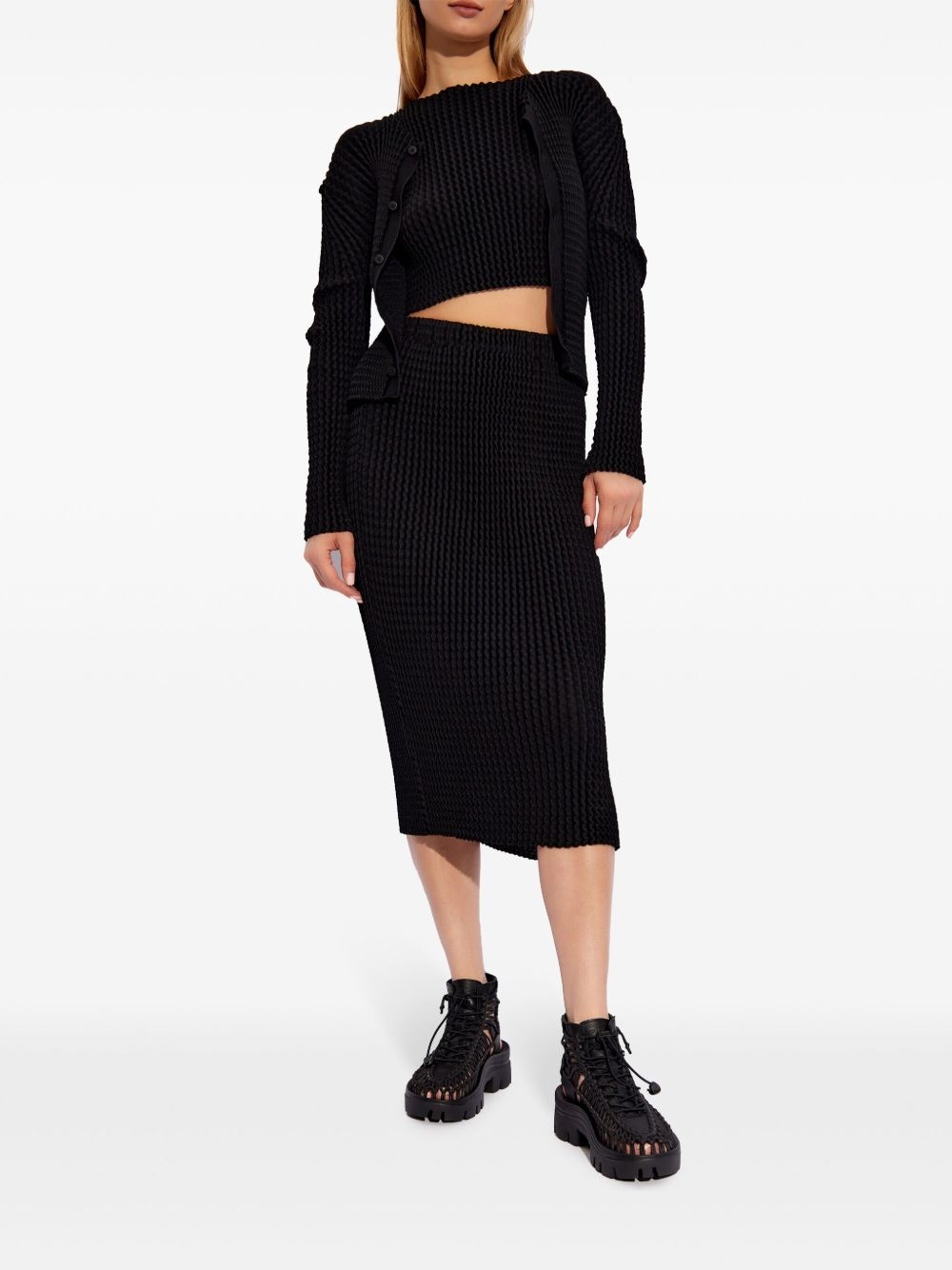 Pleated Cardigan - 2