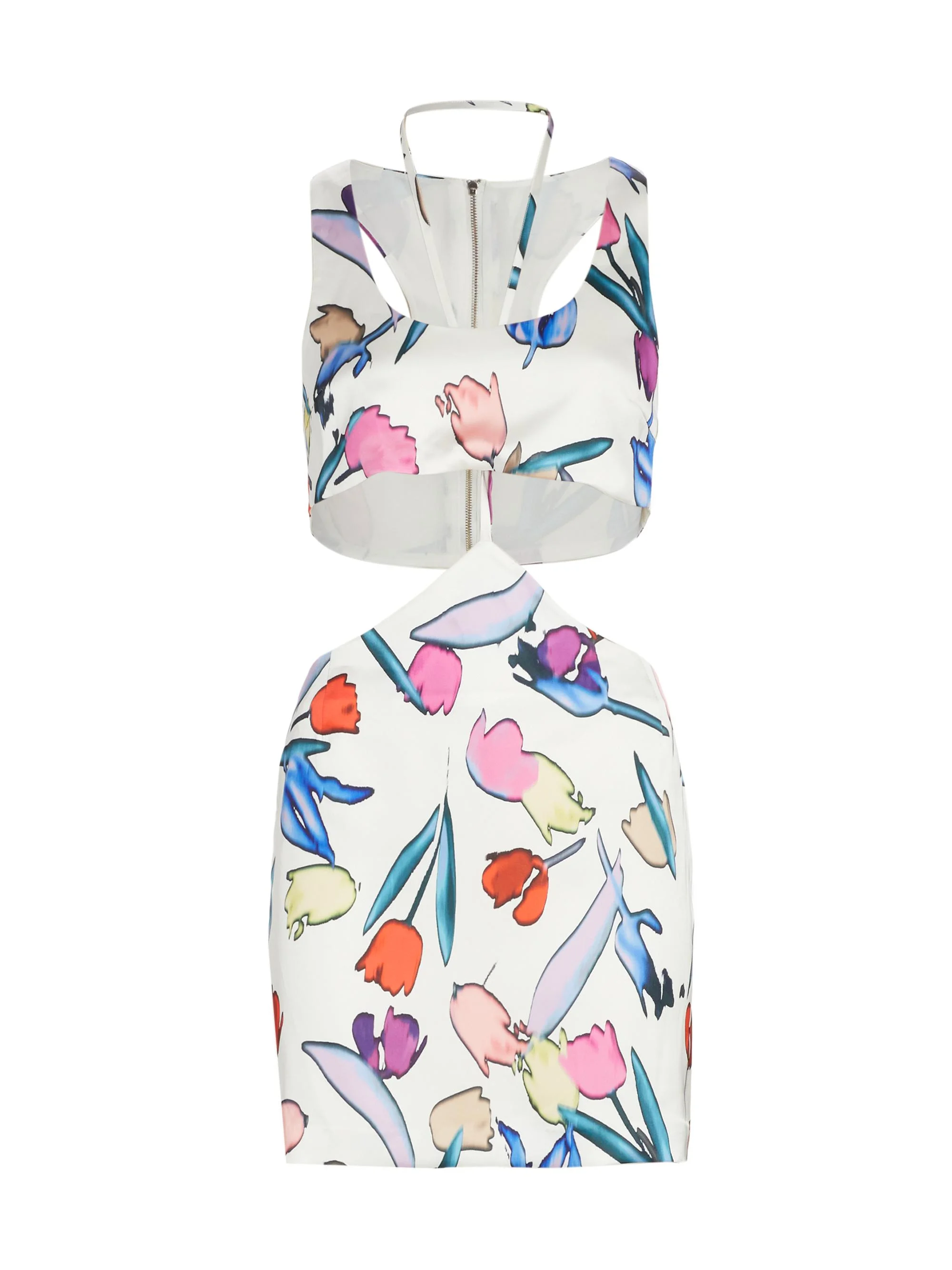 Women's Ekatarina Cutout Minidress - Bright White Print - 1