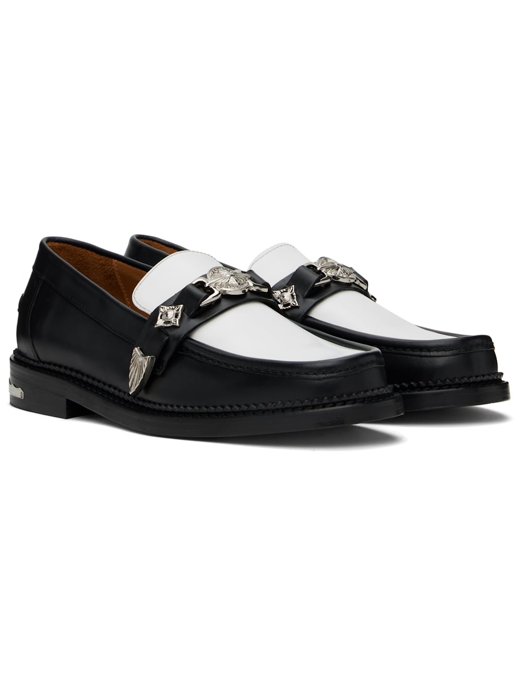SSENSE Exclusive Black & White Loafers - 4