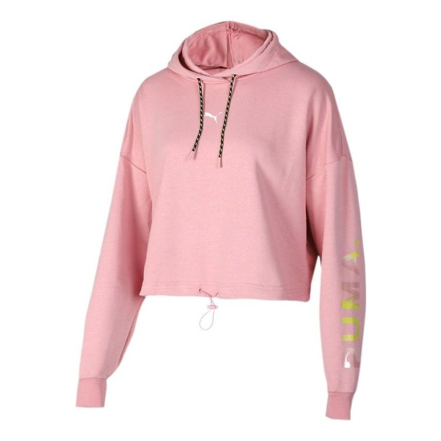 (WMNS) PUMA Chase Cropped Hoodie 'Pink White' 595935-14 - 1