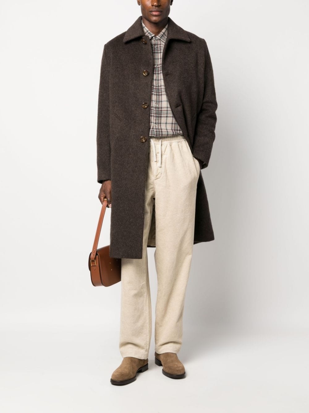drawstring-fastening corduroy trousers - 2