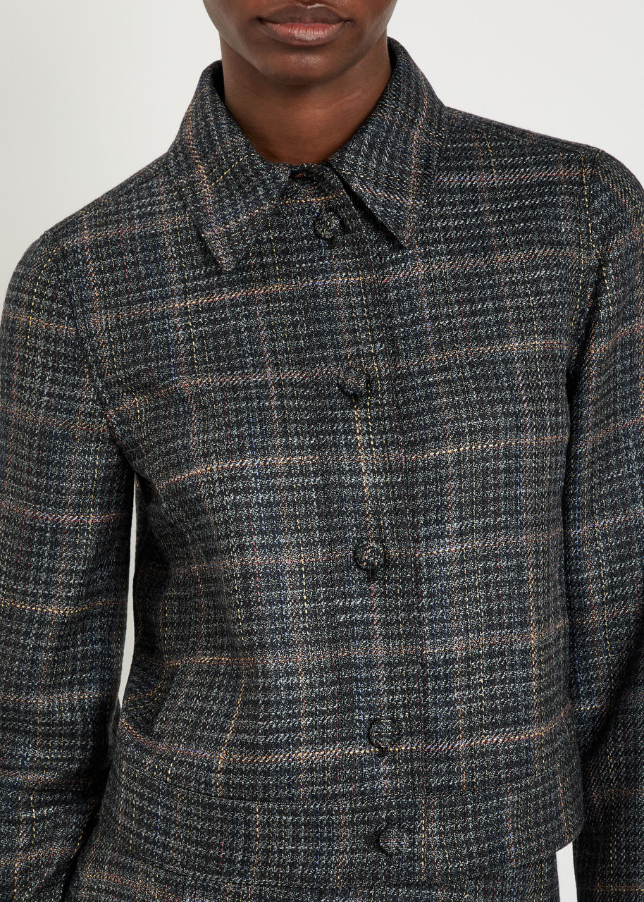 Gabriela Hearst Thereza Plaid Tweed Jacket - 5