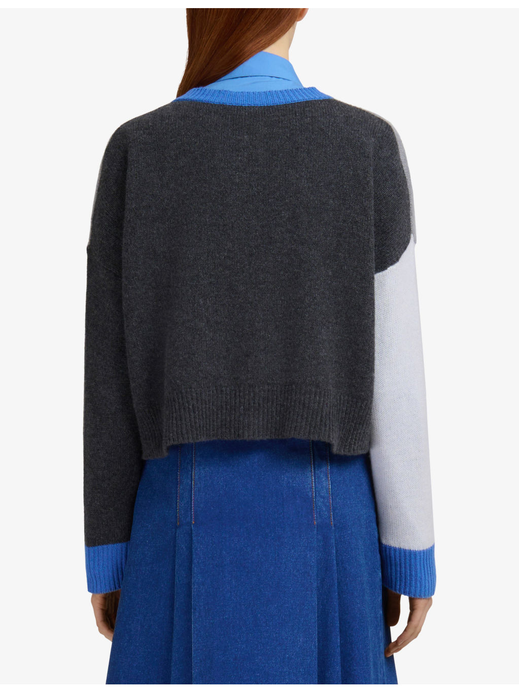 Colour-Block Brand-Embroidered Cashmere Cardigan - 4