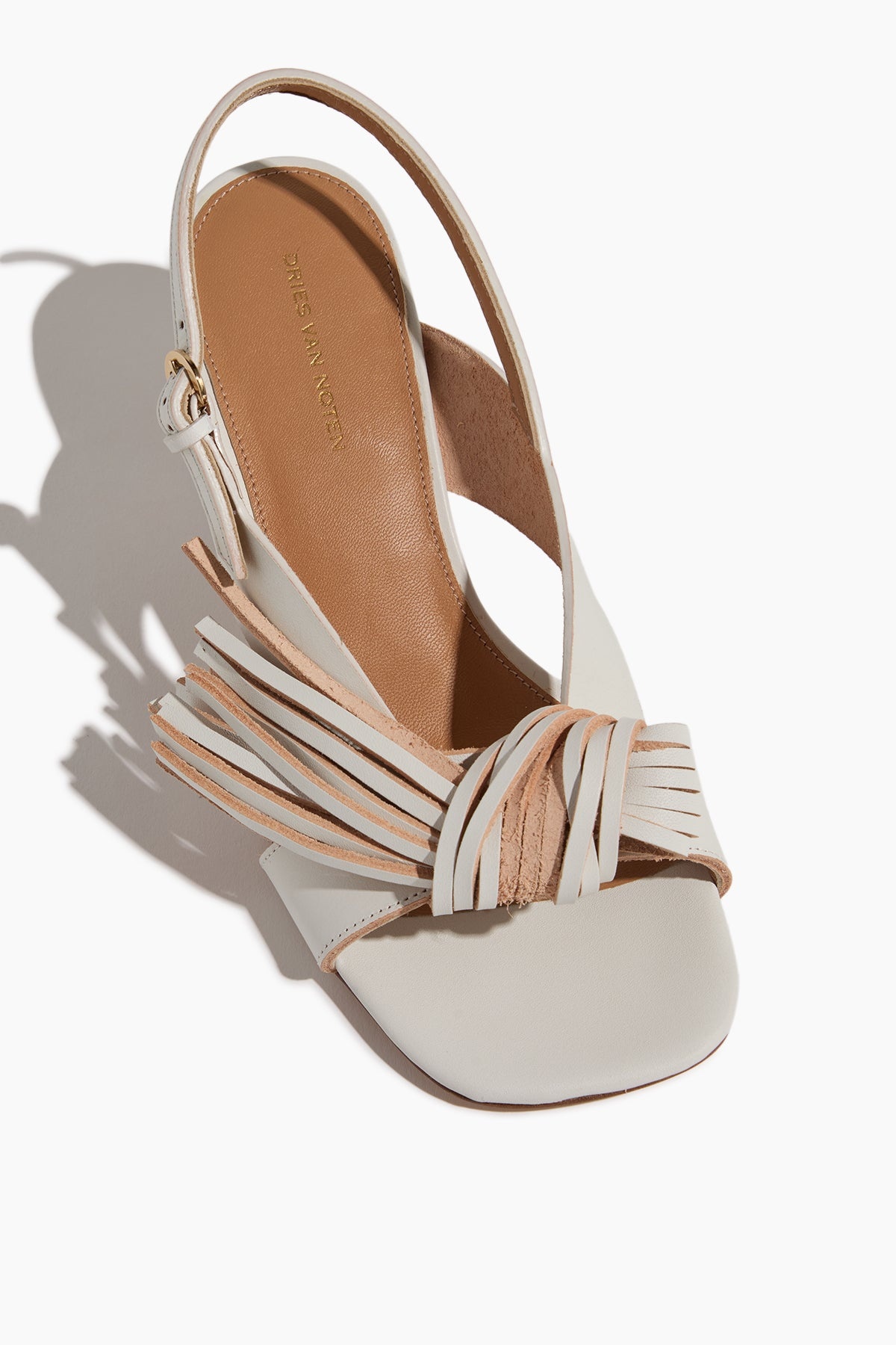 Knot Fringe Sandal in White - 3