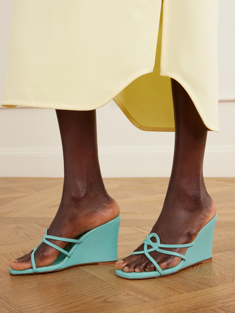 MARYAM NASSIR ZADEH 70 Opera Leather Wedge Sandals outlook