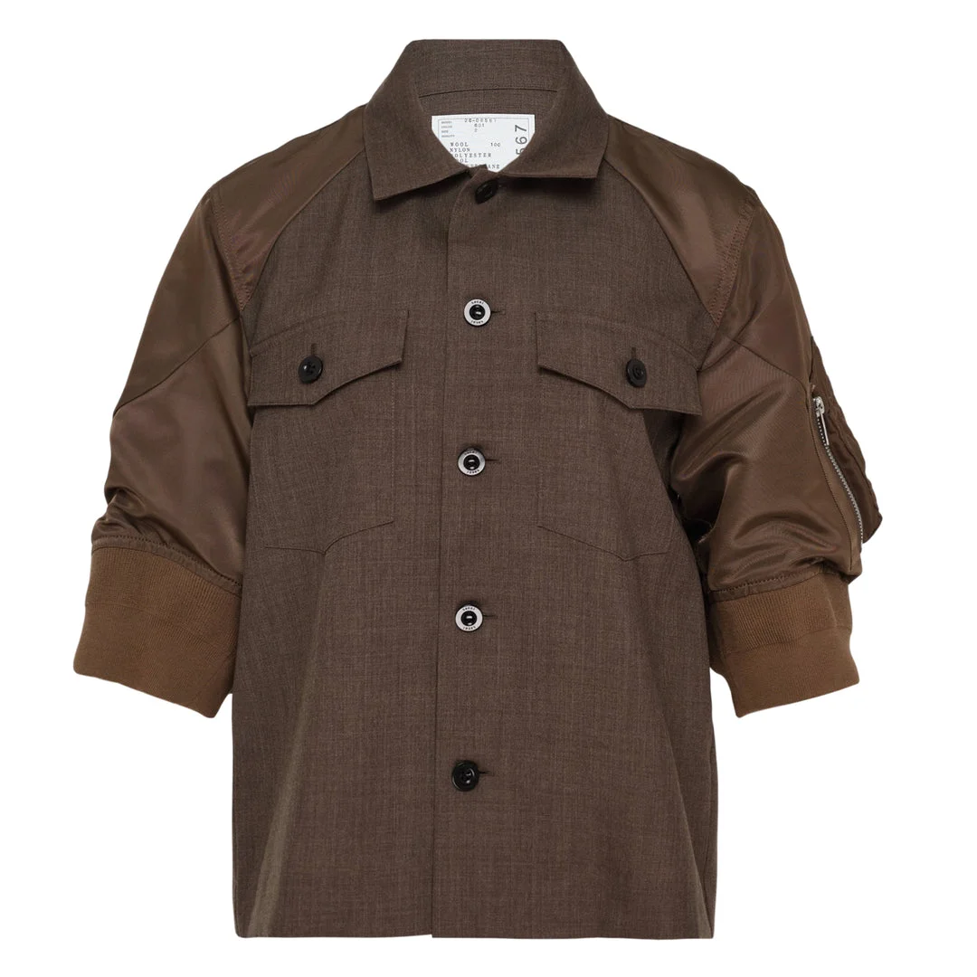 Suiting Nylon Twill Shirt Jacket - 1