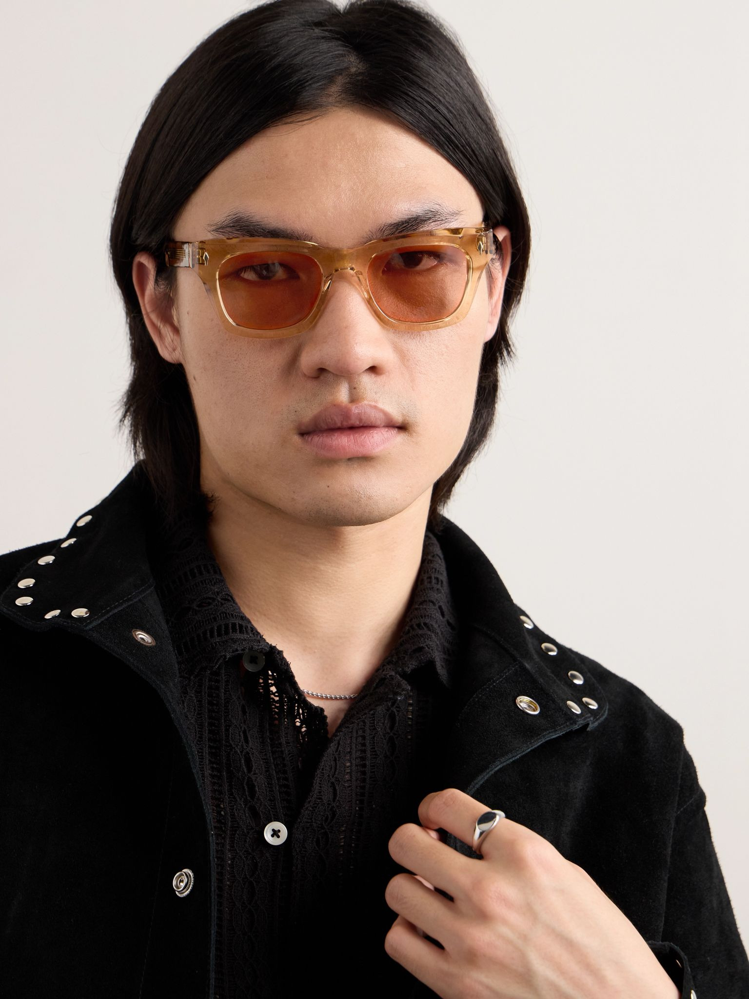 Dealan D-Frame Acetate Sunglasses Orange - 2