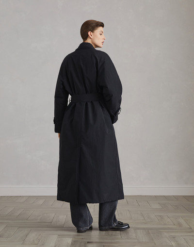 Brunello Cucinelli Water-resistant techno cotton trench with Thermore® padding and shiny cuff details outlook