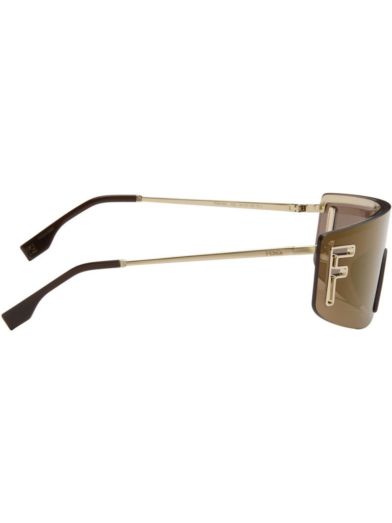 FENDI Gold 'FF' Squared Sunglasses outlook