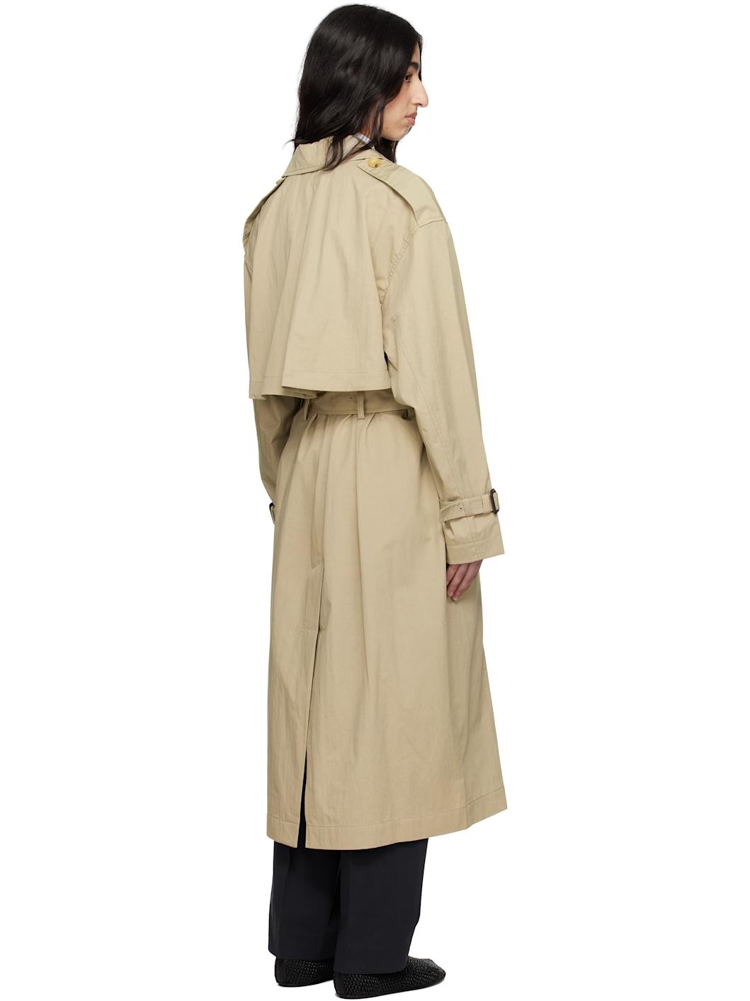 Khaki Crisp Summer Trench Coat - 3
