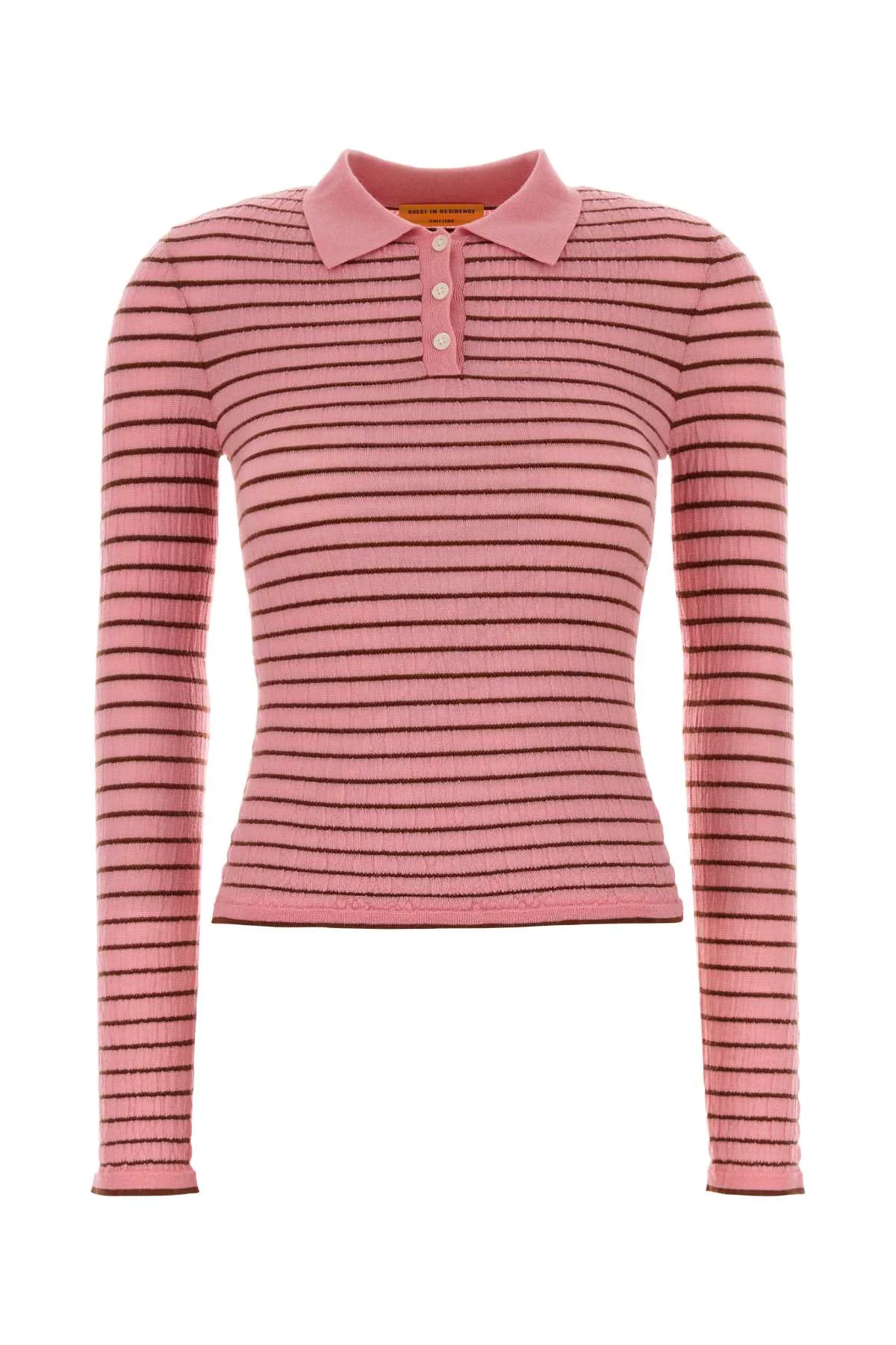 Guest In Residence Women Embroidered Cashmere Blend Smocked Polo Shirt - 1