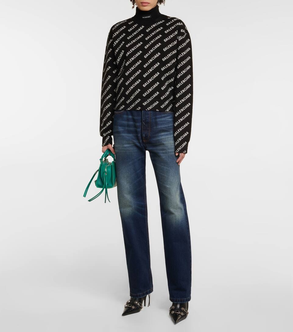 BALENCIAGA Logo jacquard cotton-blend sweater mytheresa REVERSIBLE