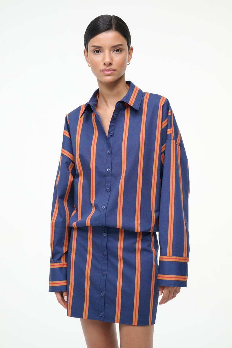STAUD CYNTHIA DRESS RAILROAD STRIPE 5