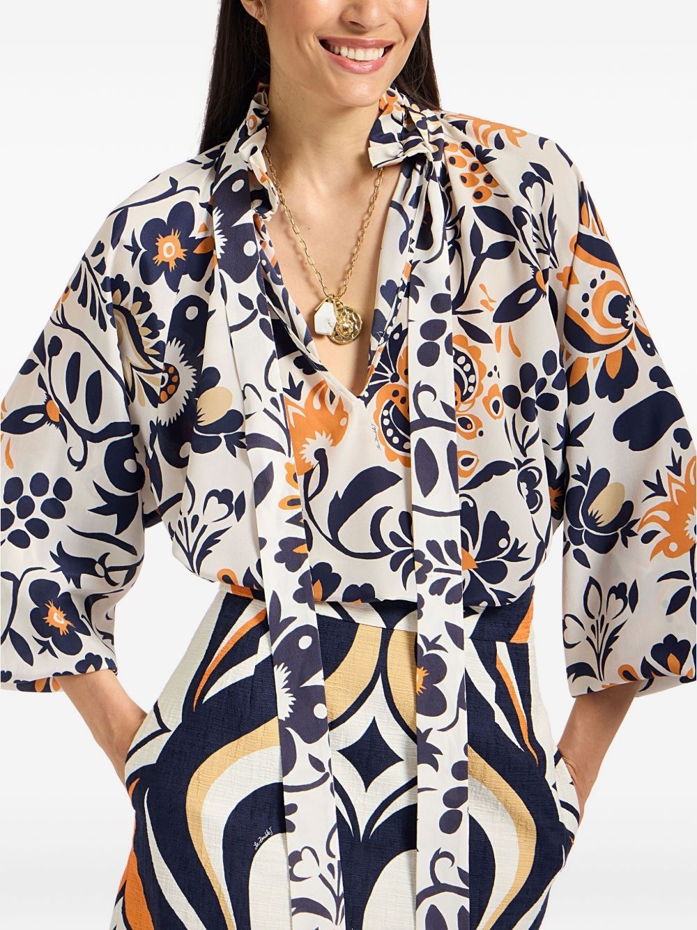 Cerere ruffled high-neck blouse - 2