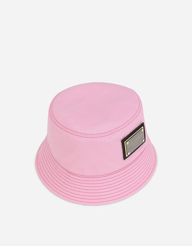 Coated cotton bucket hat with plate - 1