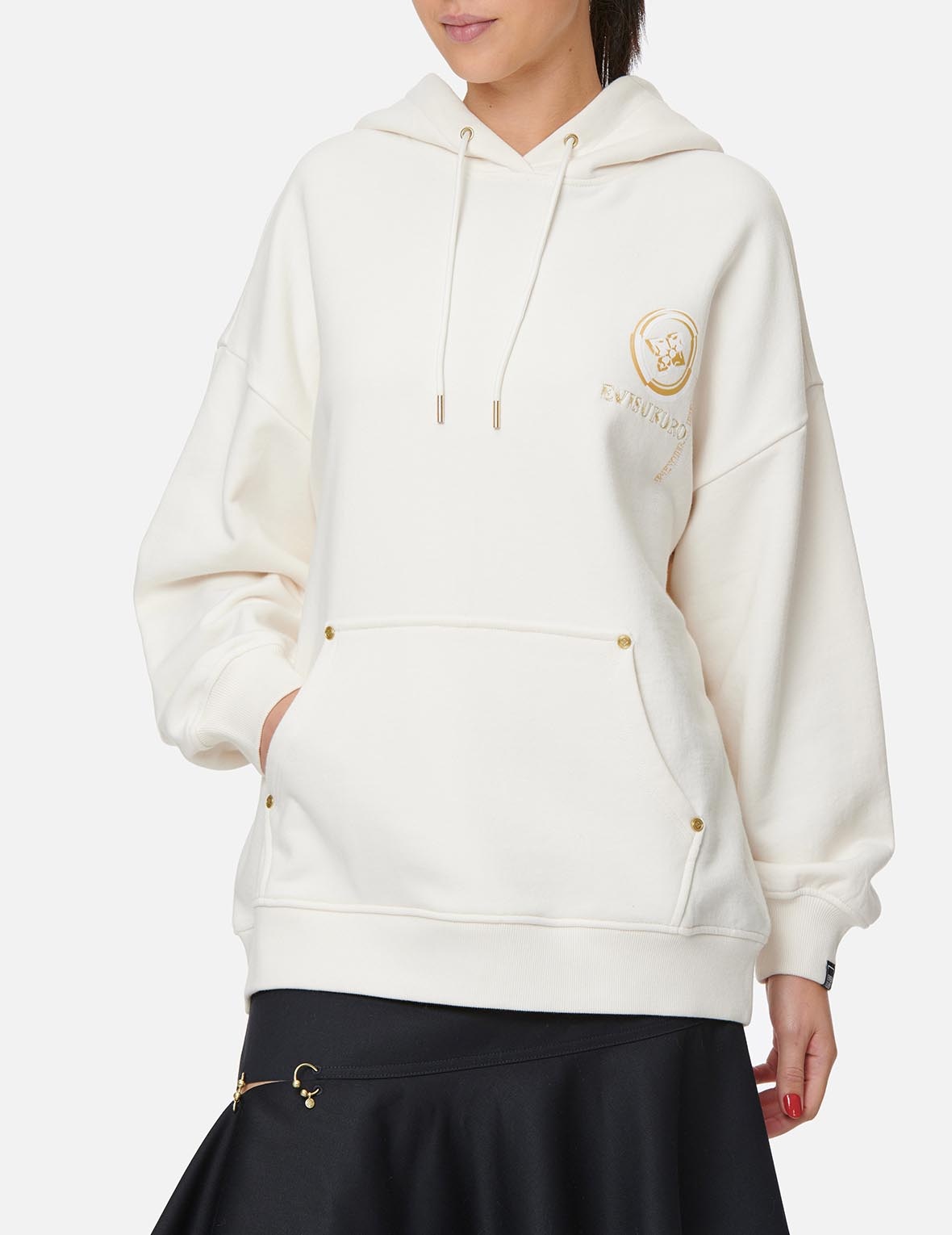 Kamon and Logo Embroidered Hoodie - 3