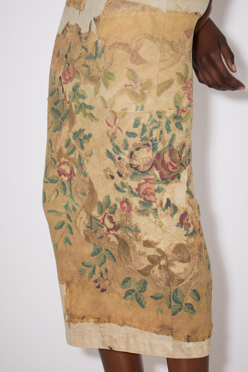 Carpet print dress - Beige/ecru 6