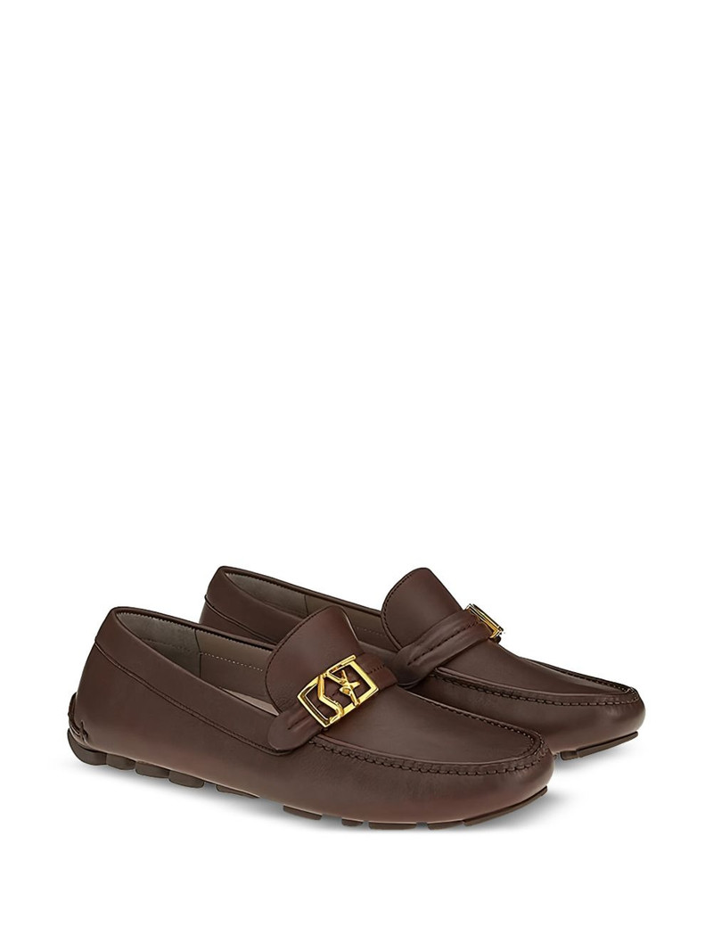 FERRAGAMO Gancini-buckle leather loafers outlook