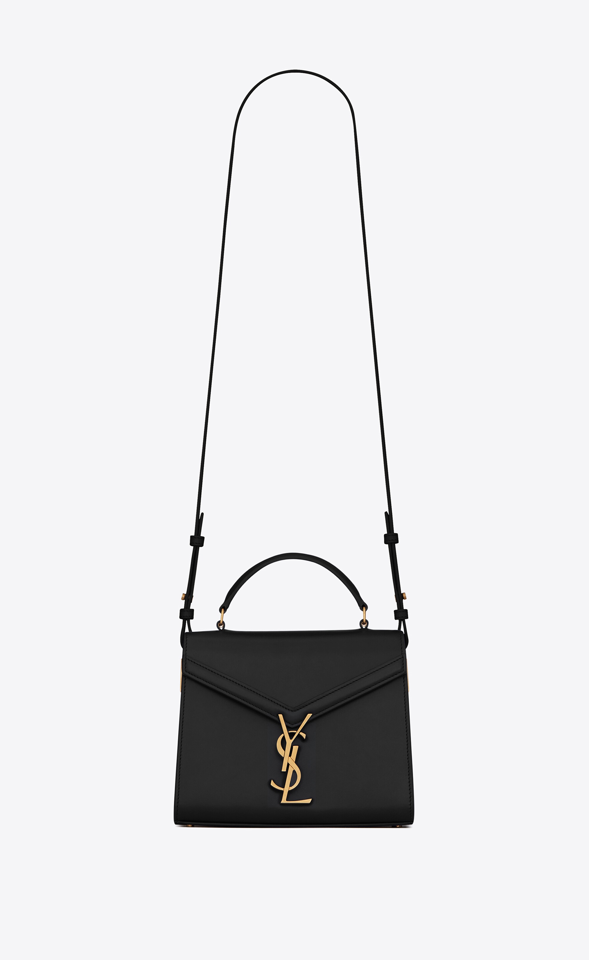 cassandra mini top handle bag in box saint laurent leather - 1