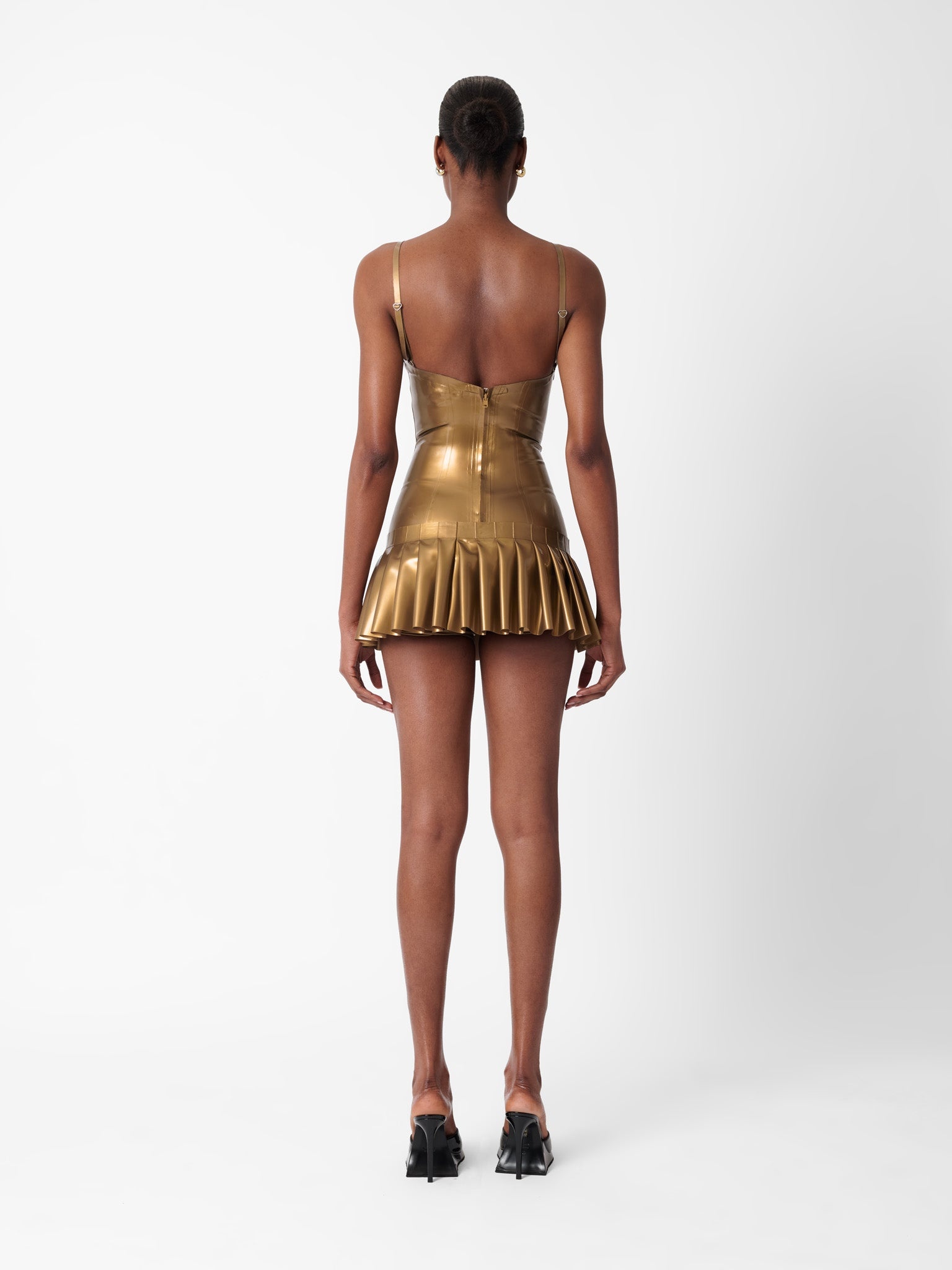 CALABRIA LATEX SKIRT GOLD - 4