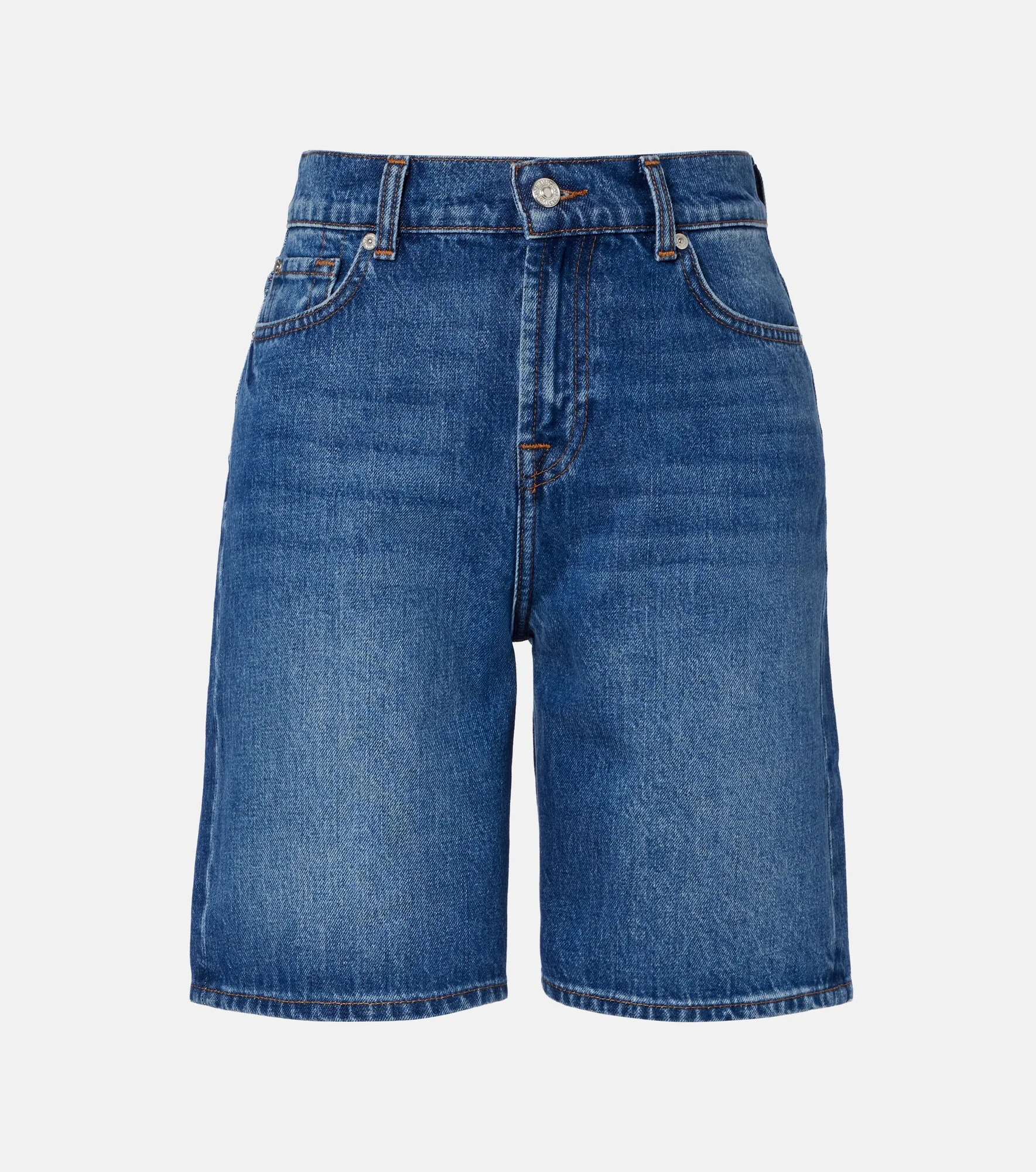 Lola distressed denim Bermuda shorts - 1