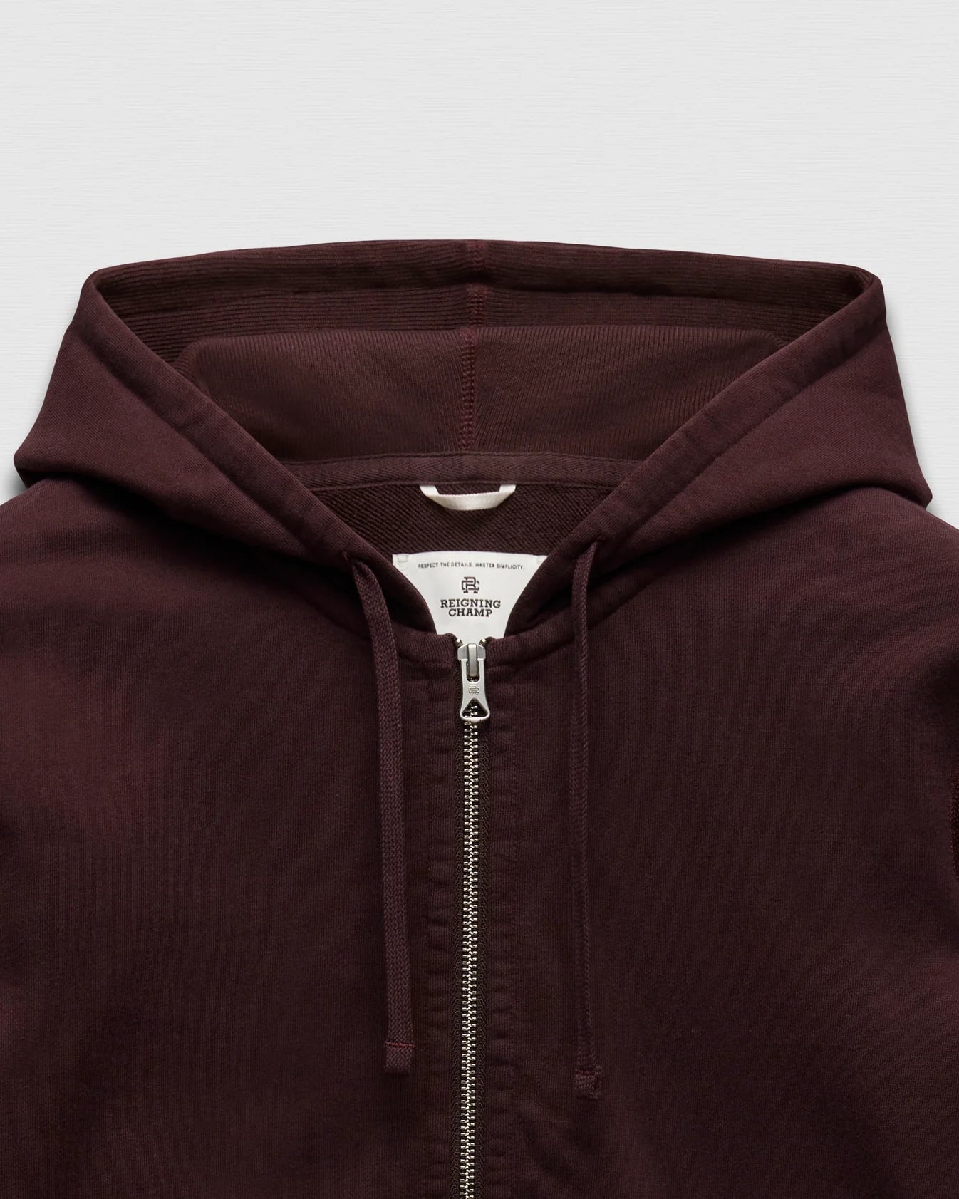 Midweight Terry Slim Zip Hoodie Oxblood - 3