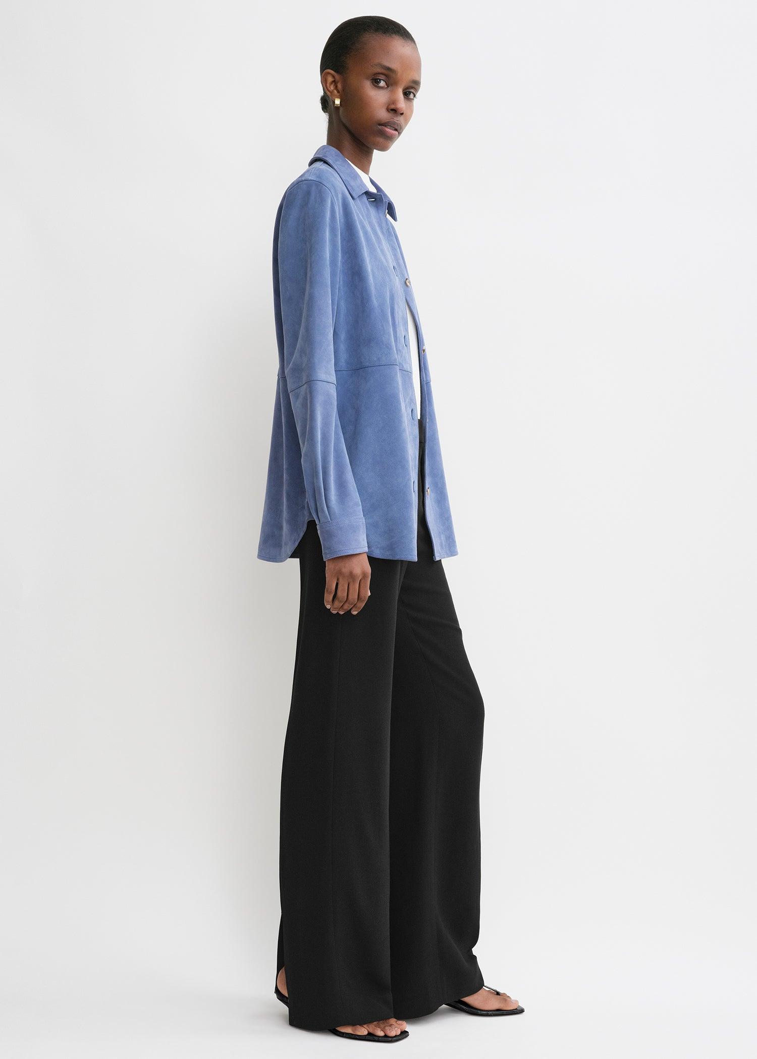 Soft suede shirt vibrant blue - 3