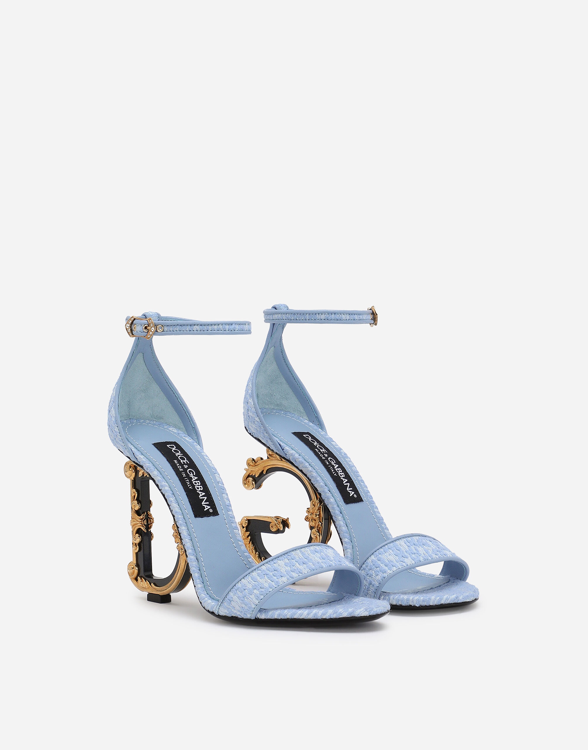 Bouclé fabric sandals with Baroque DG detail - 2
