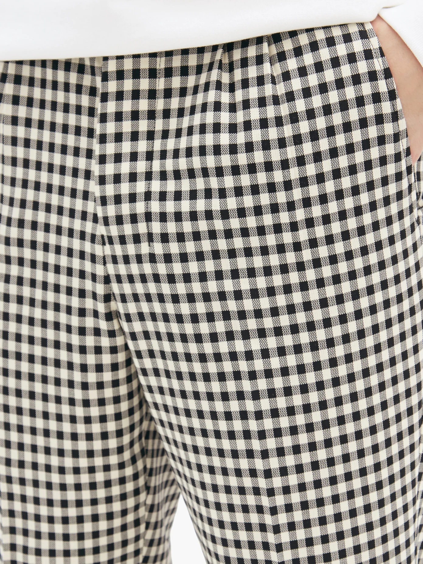 Checked pleated cotton trousers - 3