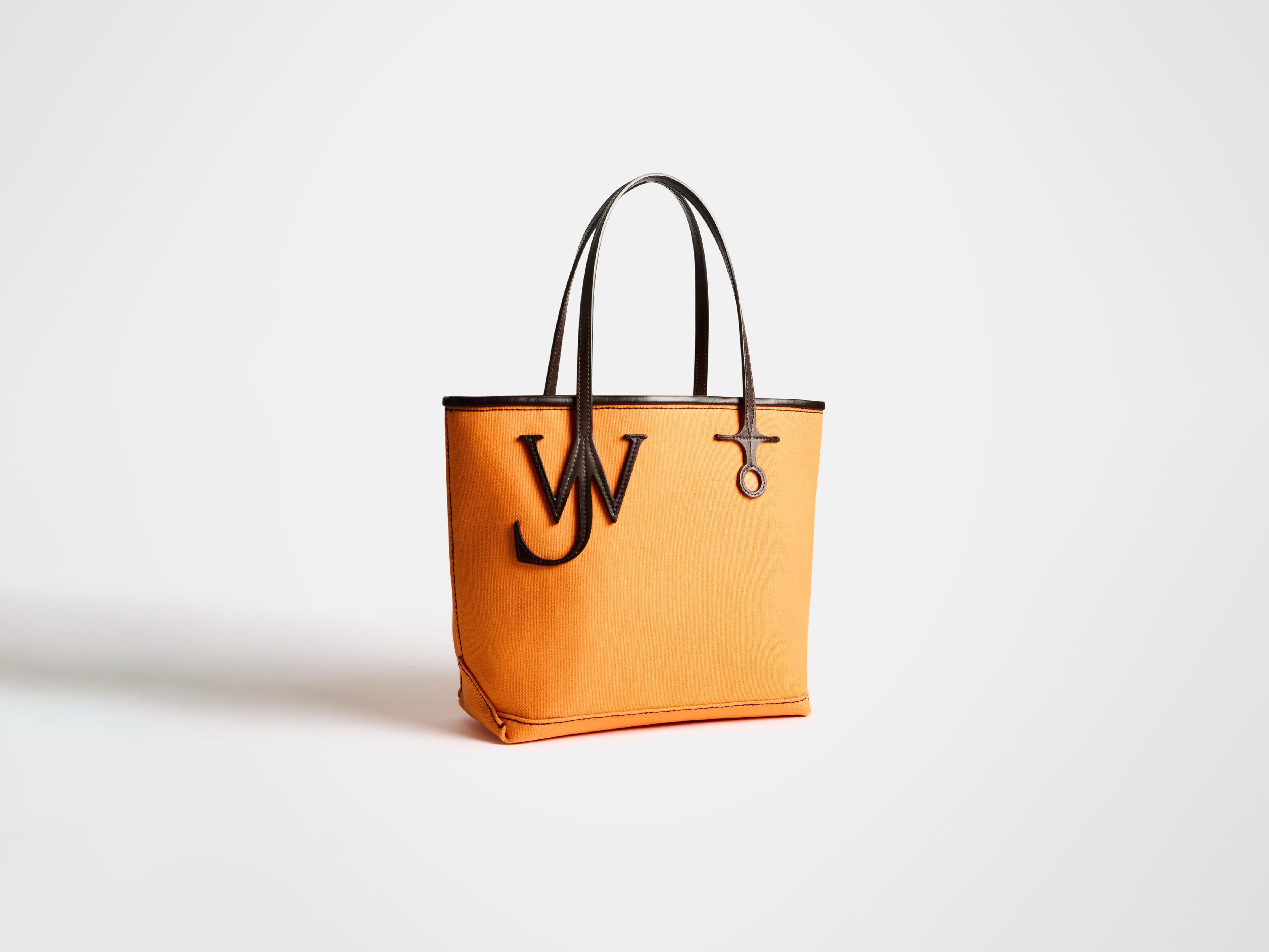 SMALL ANCHOR CANVAS TOTE IN ORANGE - 3
