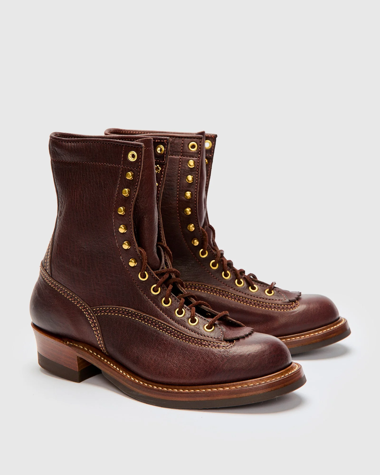8" Donkey Puncher Boot in Ezo Shika Deerskin Dark Brown - 1
