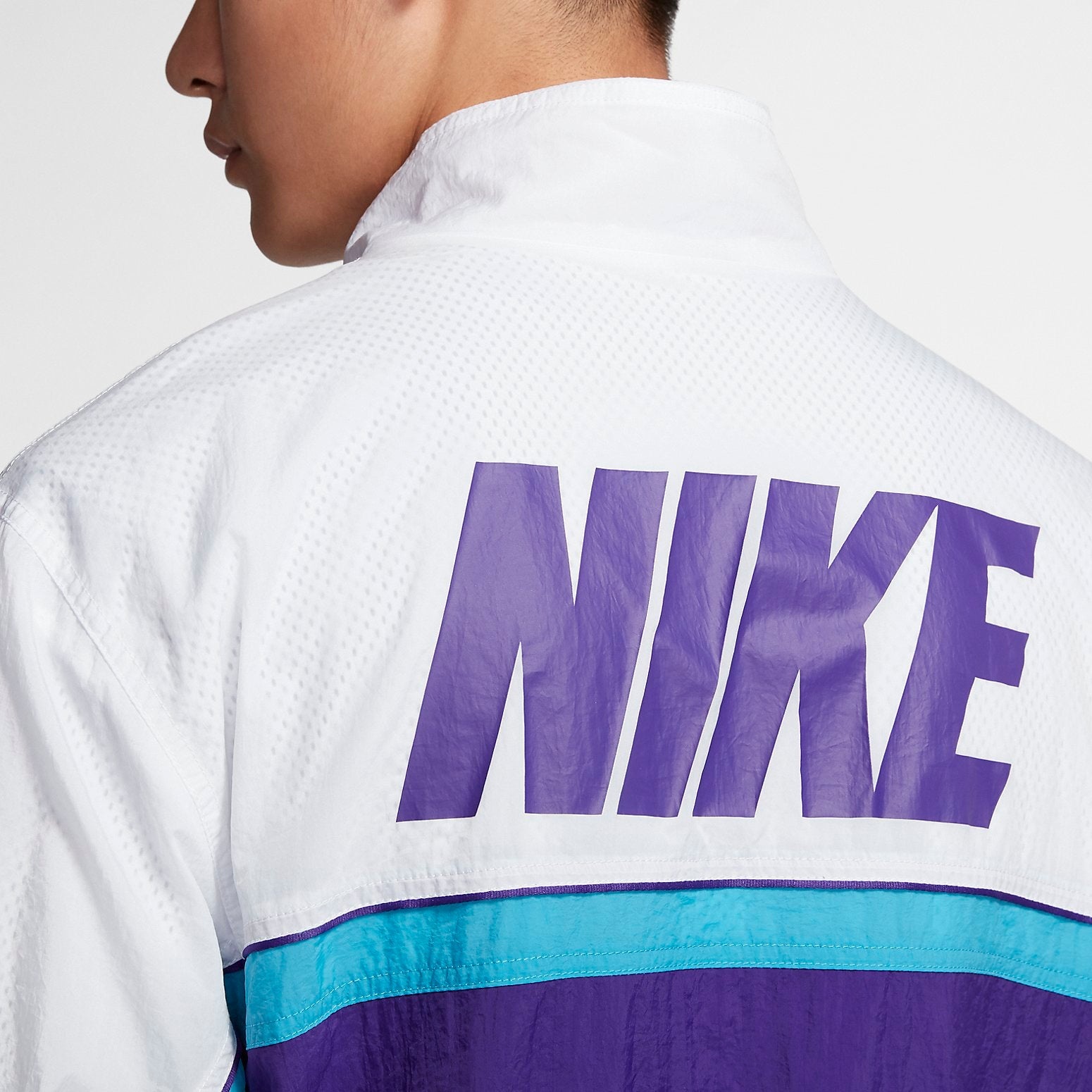 Nike Throwback Basketball Jacket 'White Purple' AV9756-103 - 4