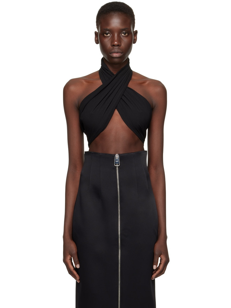 Black Draped Tank Top 1