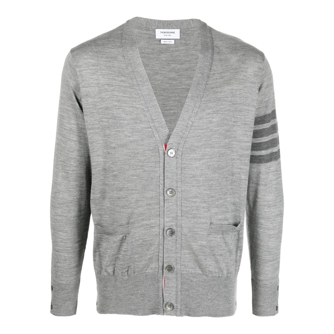 Wool 4-Bar V-Neck Cardigan Men - 7