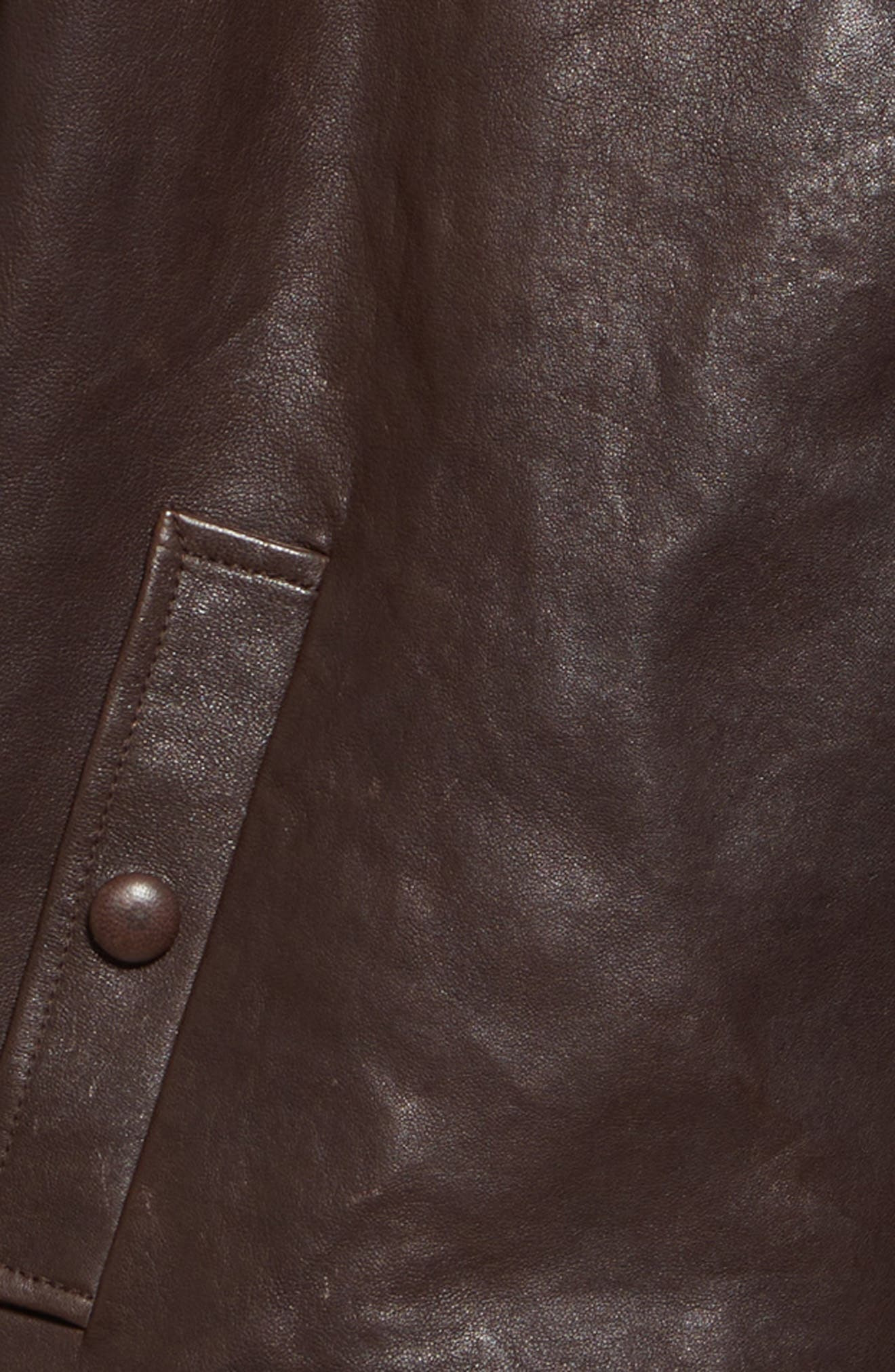 Veronica Beard Thandie Leather Dickey Jacket in Dark Chocolate at Nordstrom - 7