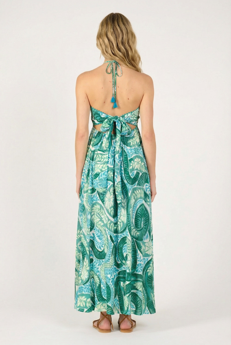 Long Dress Carla - Green Holy Snake 3