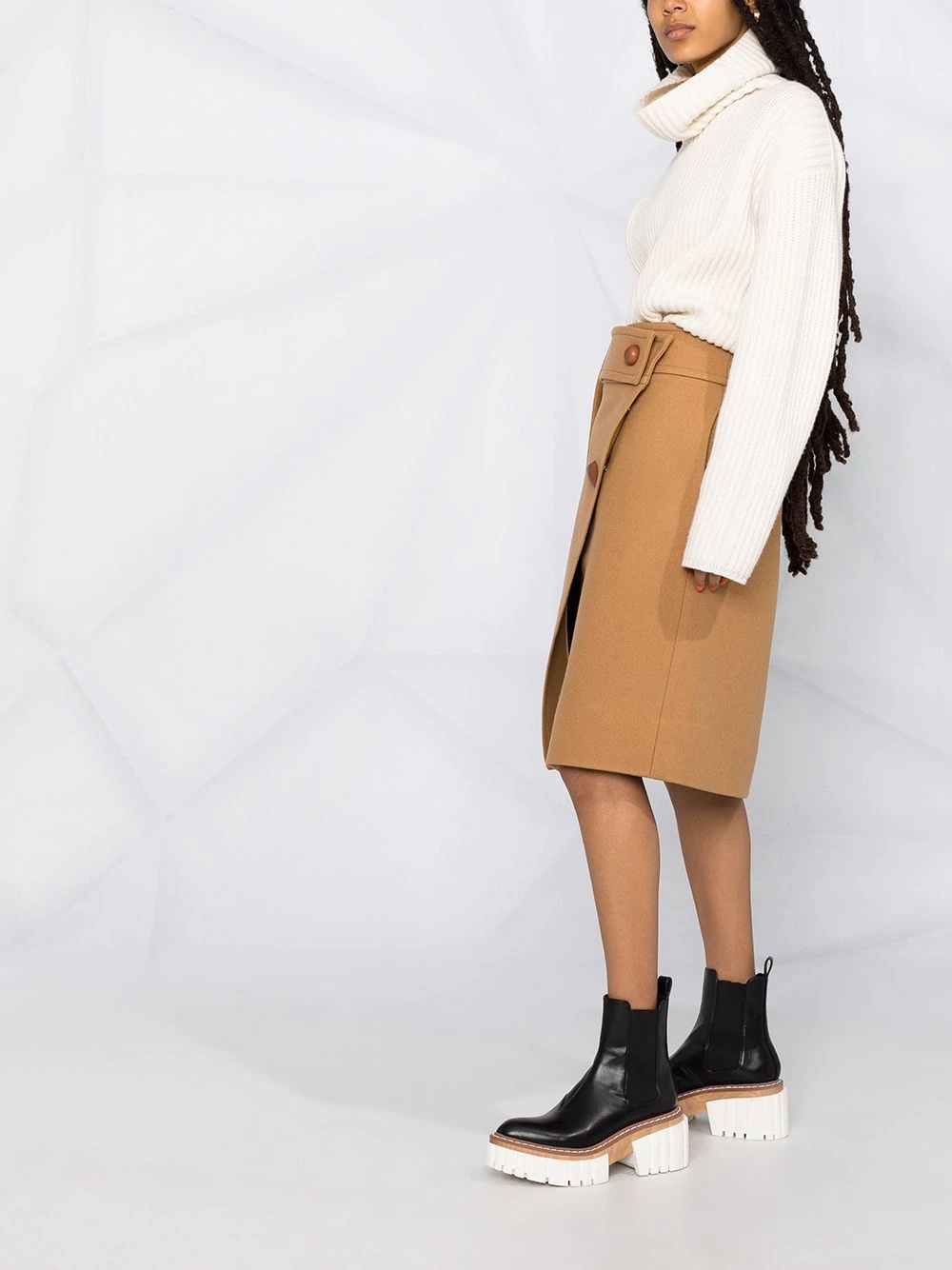 asymmetric wrap-style skirt - 6