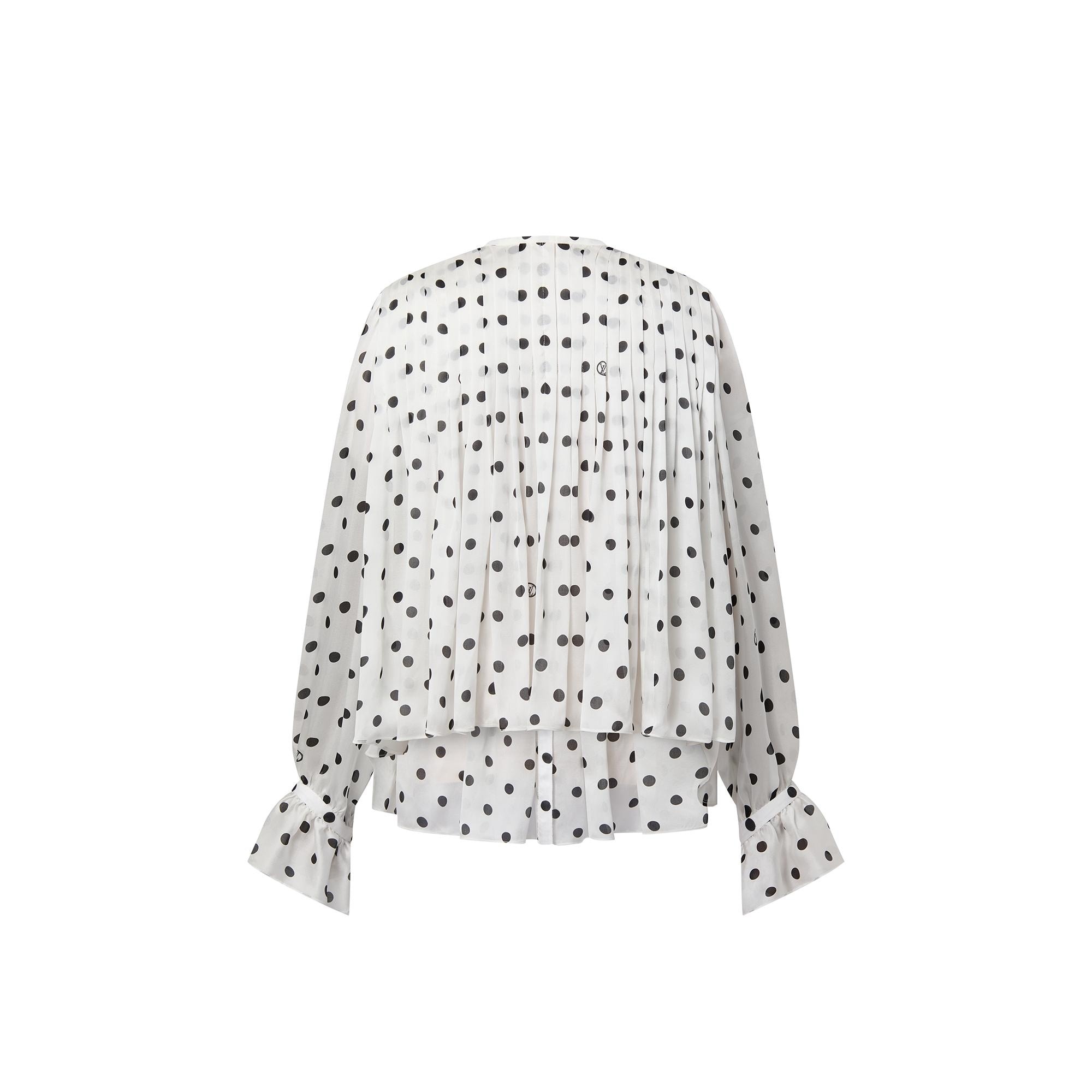 Sheer Mousseline Polka Dot Blouse - 3