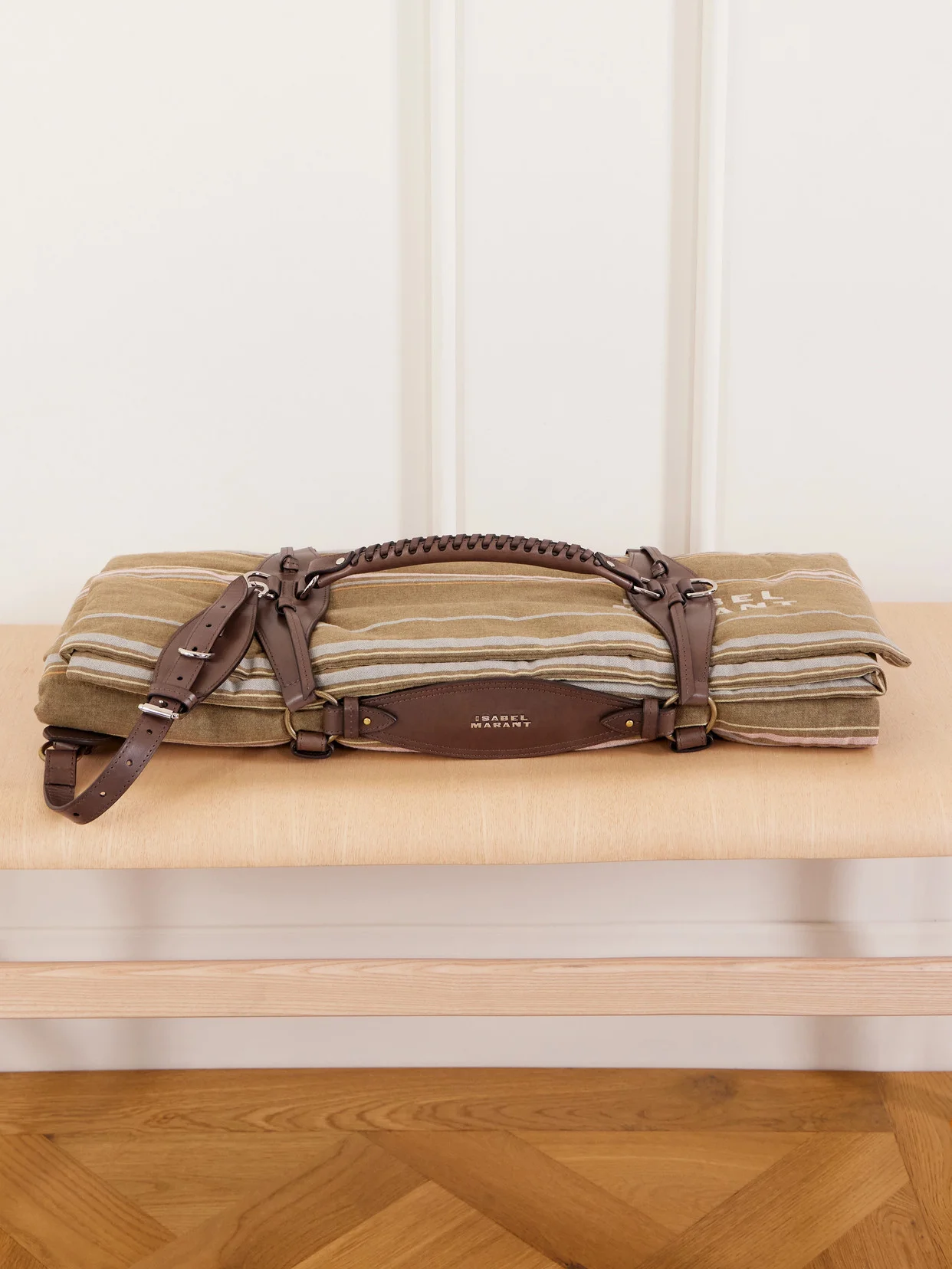 Emrboidered Striped Cotton Blanket - 1